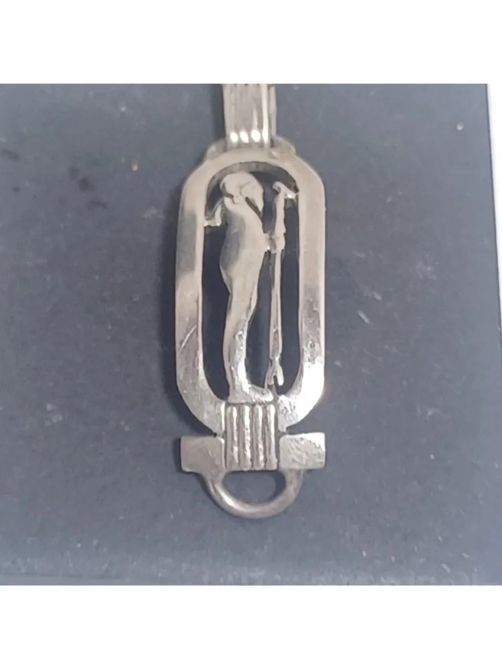 925 Sterling Silver Vtg Egyptian Hieroglyphic Storyteller Panel Link Bracelet